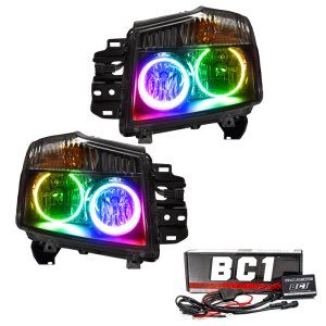 Nissan Titan Headlight Assemblies - ORACLE Lighting - ColorSHIFT w/ BC1 Controller - ColorSHIFT - `08-`15